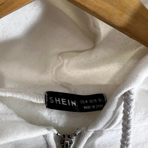 SHEIN White Hoodie Size M - Picture 2 of 6